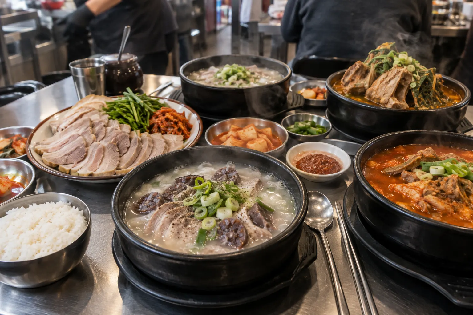 동행과 메뉴를 고르는 상황