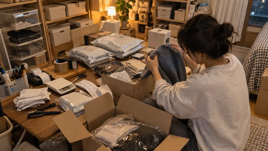 쇼핑몰 사업자가 플랫폼 정산액과 반품 내역을 대조하고, 판매되지 않은 재고와 사업 지출을 구분해 기록하는 과정을 보여줍니다. 거래별 귀속 시점도 함께 확인합니다.