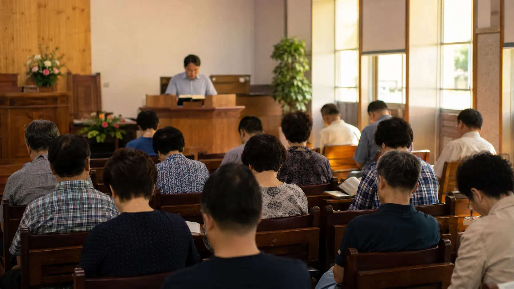 주간 첫날에 모여 부활을 기억한 초기 기독교 전통이 교회의 주일예배 공동체로 이어지는 흐름을 설명하는 예배 장면입니다. 안식일과 주일의 관계도 함께 보여 줍니다.